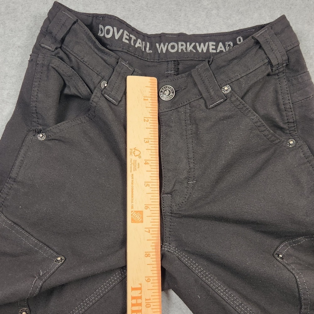 Dovetail Pants Womens 0 (26x30) Black Britt Utility Double Knee Work Cordura - Picture 13 of 15